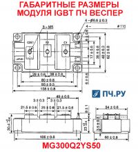 Габаритные размеры модуля IGBT преобразователя частоты