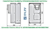 Габаритные размеры преобразователя частоты Schneider Electric Altivar 61 ATV61HD30N4