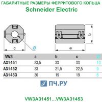 Габариты Schneider Electric Ферритовое Кольцо
