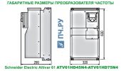 Габаритные размеры преобразователя частоты Schneider Electric Altivar 61 ATV61HD55N4